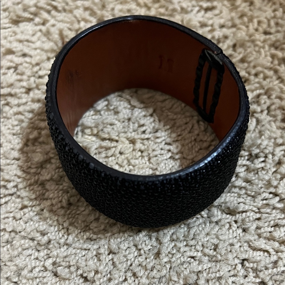 David Hodges Black Leather Bracelet - Picture 3 of 9